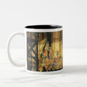 Vorbereiten von Landschaft in einem Theater Zweifarbige Tasse (Links)