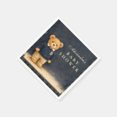 Vorbereitende Karo-Teddybär-Babyparty Serviette (Ecke)