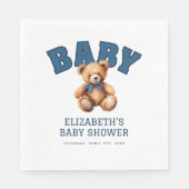 Vorbereitender Universitäts-Teddybär-Babyshower Serviette (Vorderseite)