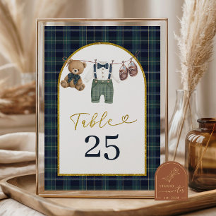 Vorbereiteter kleiner Gentleman Baby Shower-Tischn Tischnummer