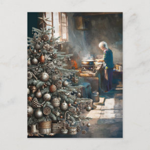 VORBEREITUNG AUF DAS WEIHNACHTSESSEN POSTKARTE
