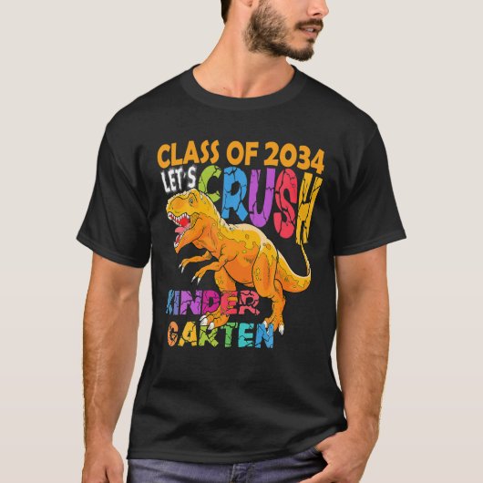 Vorbereitung auf den Crush Kindergarten 2034 Dinos T-Shirt (Vorderseite)