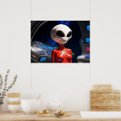 Vorbereitung auf den Flug AI Alien Art Poster (Küche)
