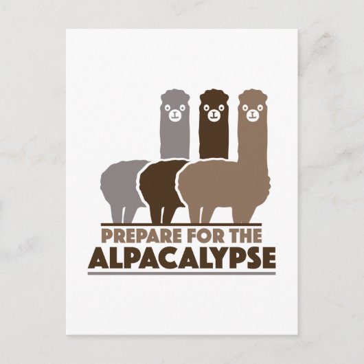 Vorbereitung auf die Alpacalypse Postkarte (Vorderseite)