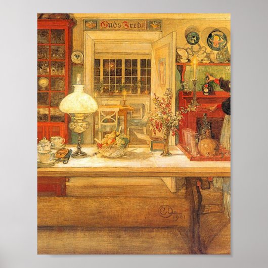 Vorbereitung auf ein Kartenspiel von Carl Larsson Poster (Vorne)