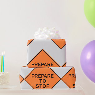Vorbereitung auf Stopp-Verkehrsschild Geschenkpapier