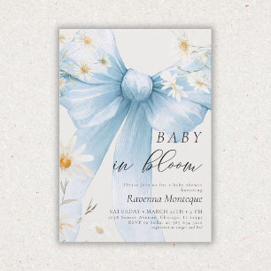 Vorbereitung Baby in Blüte Gänseblümchen Blaues Sc Einladung