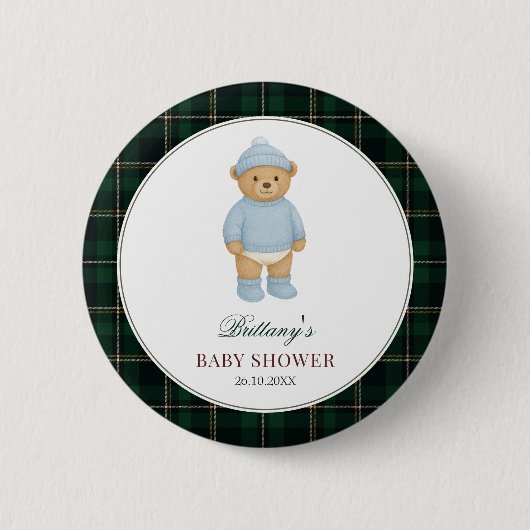 Vorbereitung-Bär-Baby-Party-Button Button (Vorderseite)