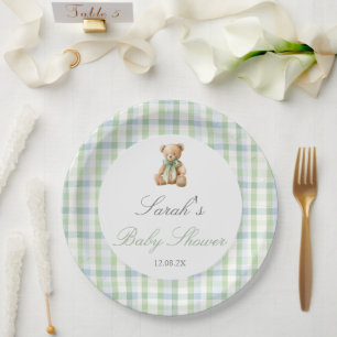 Vorbereitung Bär Baby Shower Junge Pappteller