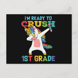Vorbereitung Crush 1. Klasse Back School Einhorn E Postkarte