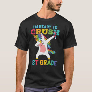 Vorbereitung Crush 1. Klasse Back School Einhorn E T-Shirt