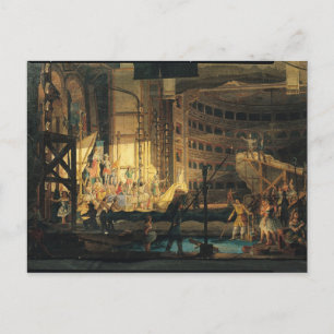 Vorbereitung der Landschaft in einem Theater Postkarte