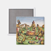 Vorbereitung eines Festes, aus "Brevis" Magnet (Vorderseite/Rückseite)