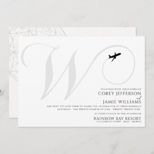 Vorbereitung für den Start der ersten Hochzeit Einladung (Vorne/Hinten)