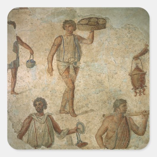 Vorbereitung für ein Bankett, Marmorteil, li Quadratischer Aufkleber (Vorderseite)