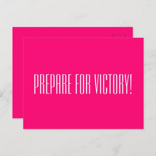 VORBEREITUNG FÜR SIEG-Positives Zitat Hot Pink Postkarte (Vorne/Hinten)
