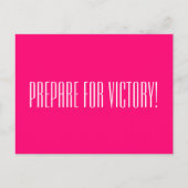 VORBEREITUNG FÜR SIEG-Positives Zitat Hot Pink Postkarte (Vorderseite)