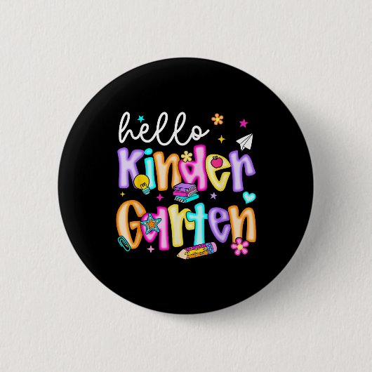 Vorbereitung Hello Kindergarten Zurück zur Schule Button (Vorderseite)