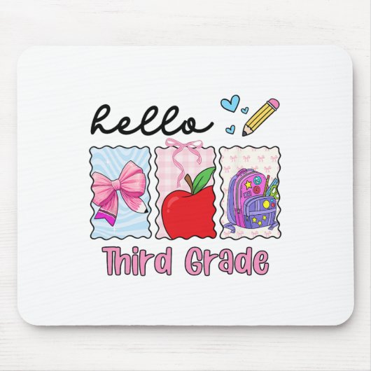 Vorbereitung Mädchen Ck Zur Schule Hallo Dritte Kl Mousepad (Vorne)
