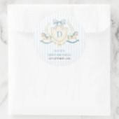 Vorbereitung Rocking Horse Junge Erster Geburtstag Runder Aufkleber (Tasche)