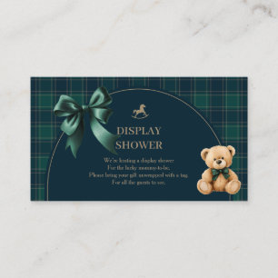 Vorbereitung Teddy Bär Kariert Anzeige Dusche Eins Begleitkarte