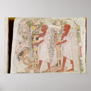 Vorbereitung von zwei Mumien zur Zeremonie der Rei Poster