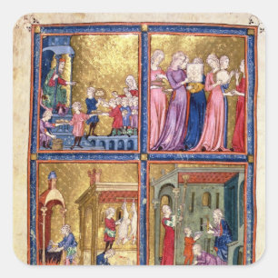 Vorbereitungen für den Pessach Quadratischer Aufkleber