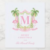 Vorbilder Flamingo Weihnachtswappen  Weinetikett (Einzelnes Label)