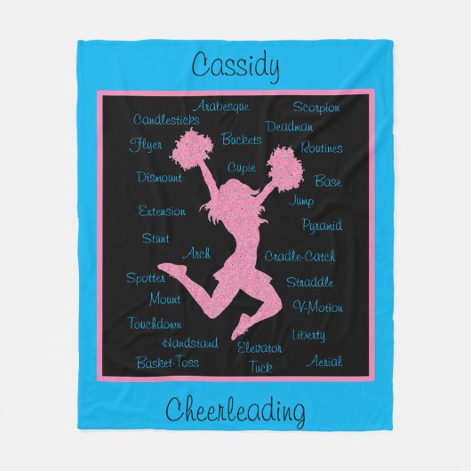 Vorbildliche Begriffe Typografie Pink Blue Fleecedecke (Vorderseite)