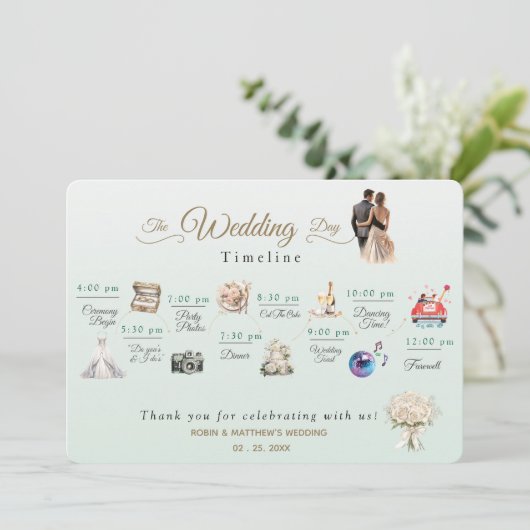 Vorbildliche minimale Hochzeitsprogramme Einladung (Stehend Vorderseite)