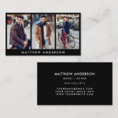 Vorbildliches Foto-Geschäfts-Karten-Schwarzes des Visitenkarte (Vorne/Hinten)