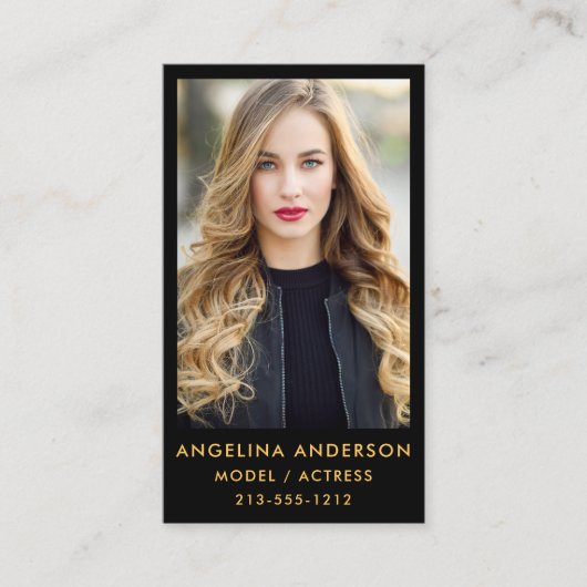 Vorbildliches Schauspieler-Foto-berufliches Visitenkarte (Vorderseite)