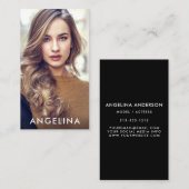 Vorbildliches Schauspieler-Foto-modernes Schwarzes Visitenkarte (Vorne/Hinten)
