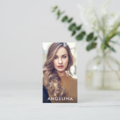 Vorbildliches Schauspieler-Foto-modernes Schwarzes Visitenkarte (Stehend Vorderseite)