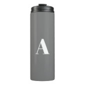 Vorbuchstabe Grauweiß in Monogramm Thermosbecher (Vorderseite)