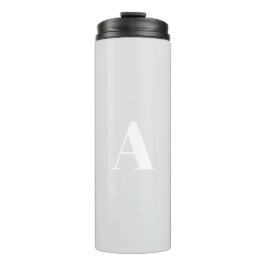 Vorbuchstabe in Monogramm, hellgrau, weiß Thermosbecher