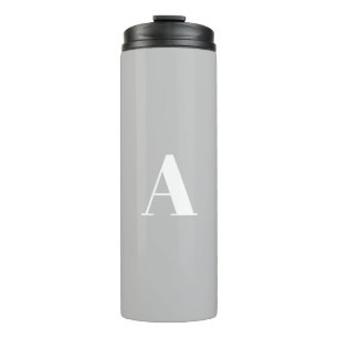 Vorbuchstaben in Monogramm hellgrau Thermosbecher