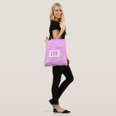 Vordefinierte rosa/weiße Streifen Tasche (Am Model)