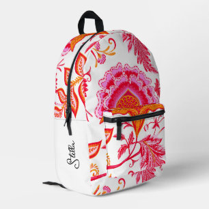 Vordefinierte Vintage Blume hinzufügen   Rosa und  Bedruckter Rucksack