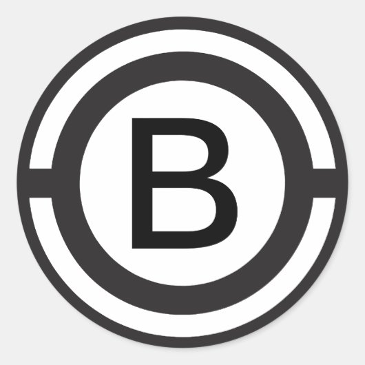 Vordefinierter Mit Monogramm Aufkleber (Vorderseite)