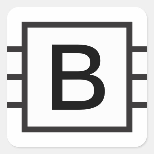 Vordefinierter Mit Monogramm Aufkleber (Vorderseite)