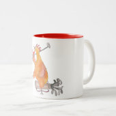 Vorder! Golf spielende Huhn-Tasse Zweifarbige Tasse (VorderseiteRechts)