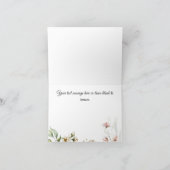 Vorder-, Innen- und Rückseite, Blumenspülung Kinde Dankeskarte (Innenseite)