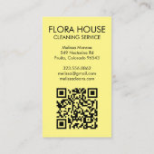 Vorder-Tür-Haus Reinigung Gartengarten QR Code Visitenkarte (Rückseite)