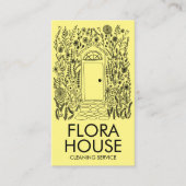 Vorder-Tür-Haus Reinigung Gartengarten QR Code Visitenkarte (Vorderseite)