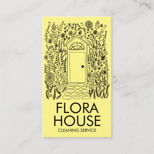 Vorder-Tür-Haus Reinigung Gartengarten QR Code Visitenkarte (Vorderseite)