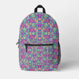 Vorder- und Rückansicht eines farbenfrohen Rucksac Bedruckter Rucksack
