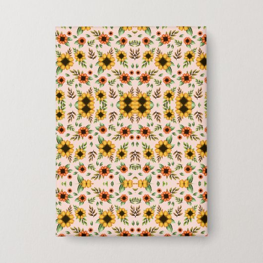 Vorder- und Rückansichten eines floral gemusterten Button (Vorderseite)
