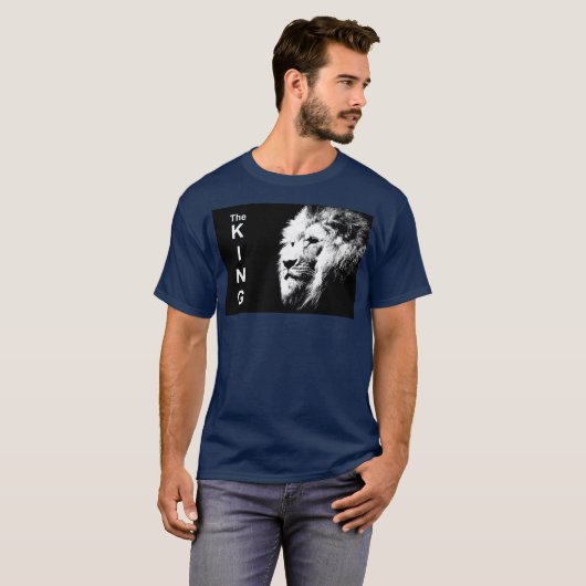 Vorder- und Rückseite des King Modern Pop Art Lion T-Shirt (Vorne ganz)