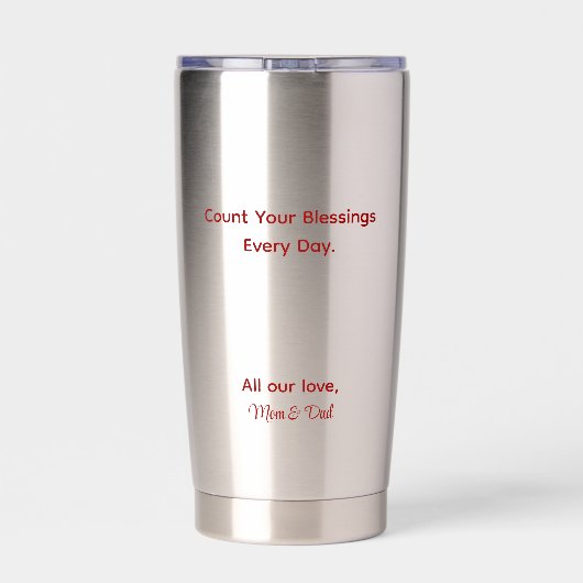 Vorder- und Rückseite mit benutzerdefiniertem rote Thermobecher (Rückseite)